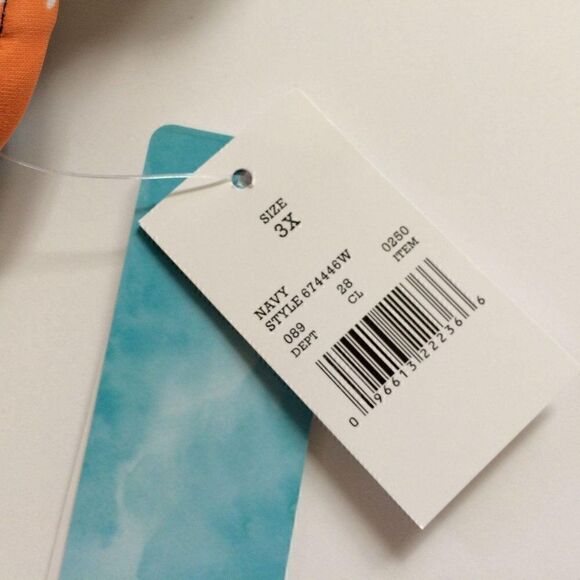 Beach Betty Miracle Brands Swimsuit Blue Floral 3X - Picture 8 of 9